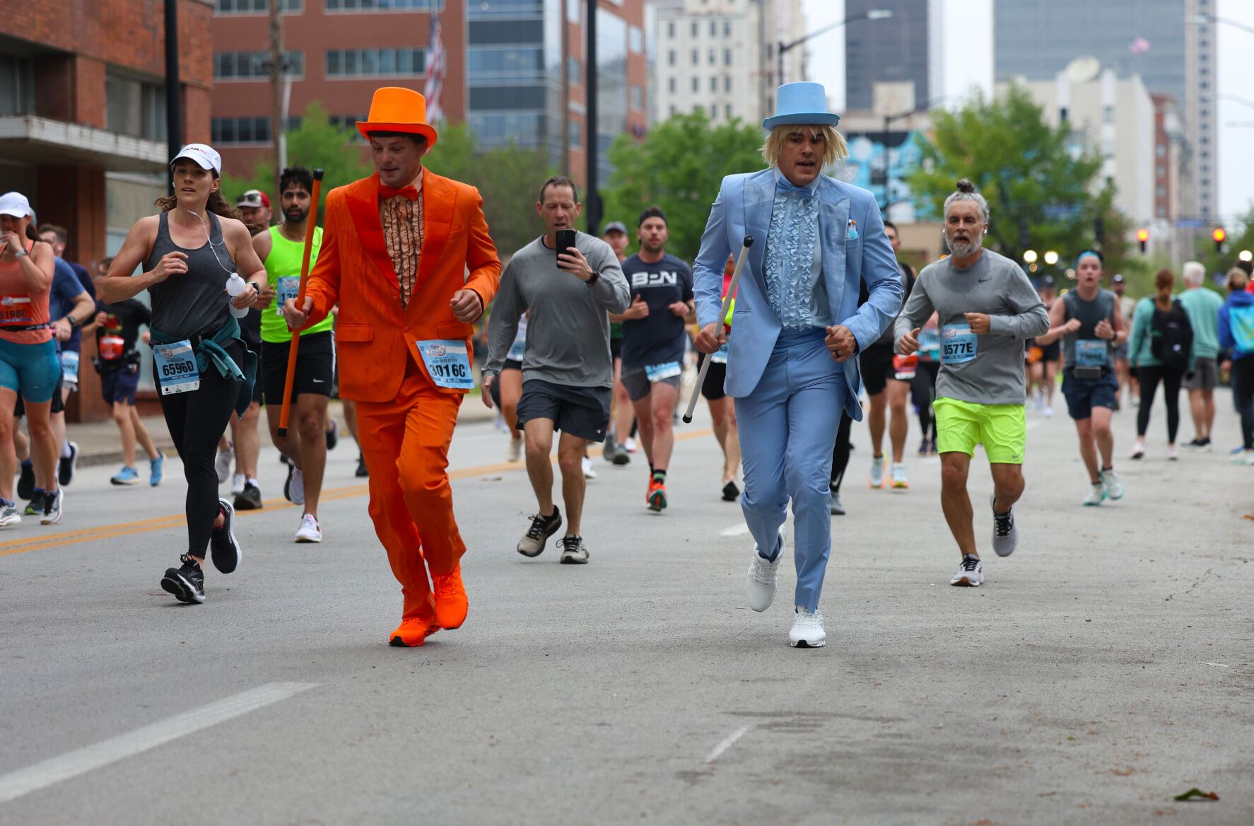 Two men in costumes during Marathon.JPG